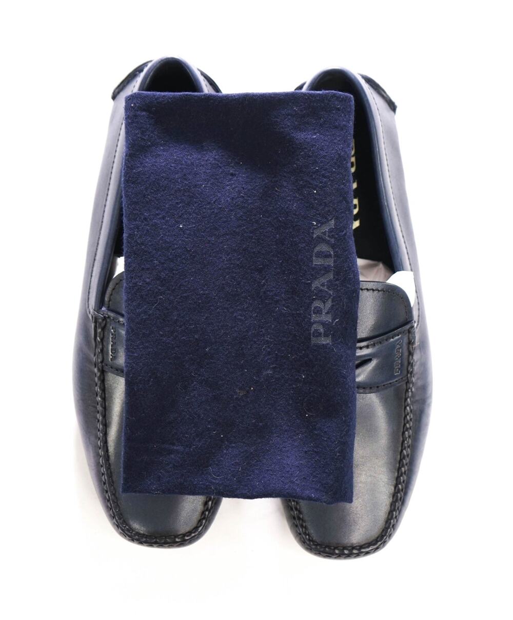 $850 PRADA - Navy Blue Leather Driving Loafers - US 7.5 (6.5UK)